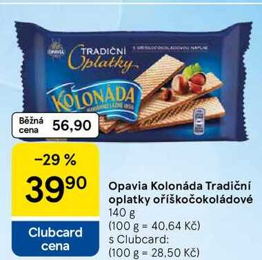 Opavia Kolonáda Tradiční oplatky oříškočokoládové 140 g