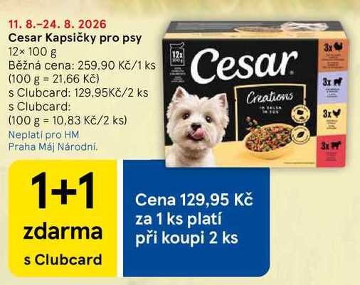 Cesar Kapsičky pro psy, 12× 100 g