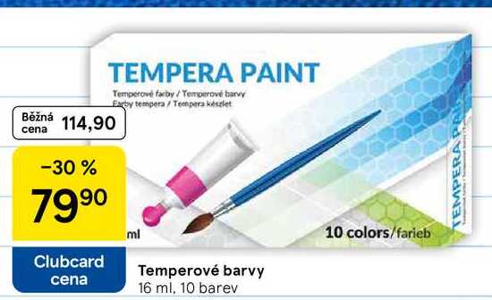 Temperové barvy, 16 ml, 10 barev