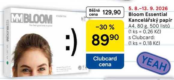 Bloom Essential Kancelářský papír A4, 80 g. 500 listů