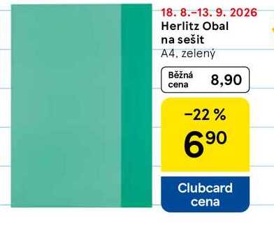 Herlitz Obal na sešit A4. zelený