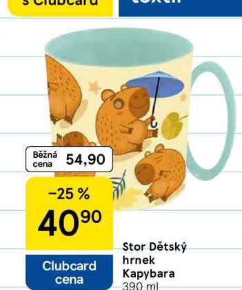 Stor Dětský hrnek Kapybara 390 ml