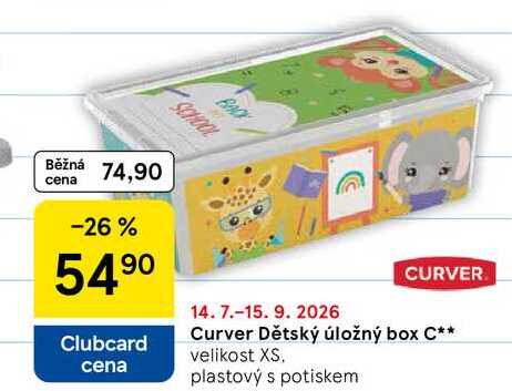 Curver Dětský úložný box C, velikost XS, plastový s potiskem
