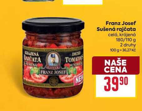 Franz Josef Sušená rajčata celá, krájená 180/110 g 