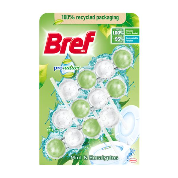 Bref ProNature Mint & Eucalyptus tuhý WC blok 3x50g
