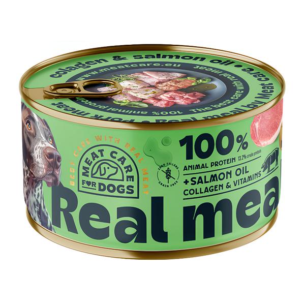 Meat Care Real Meal – Konzerva pro psy - vepřová