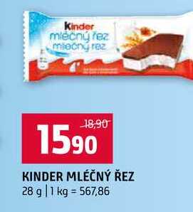 KINDER MLÉČNÝ ŘEZ 28 g