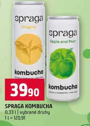 SPRAGA KOMBUCHA 0,33l vybrané druhy