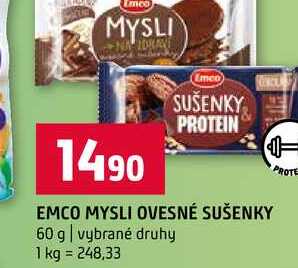 EMCO MYSLI OVESNÉ SUŠENKY 60 g vybrané druhy