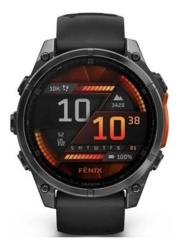 Chytré hodinky Garmin fënix 8 - 47 mm, AMOLED - Slate Gray / Black Silicone Band (010-02904-00)