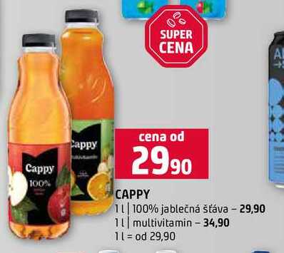 CAPPY 1l 100% jablečná šťáva 1l multivitamin 