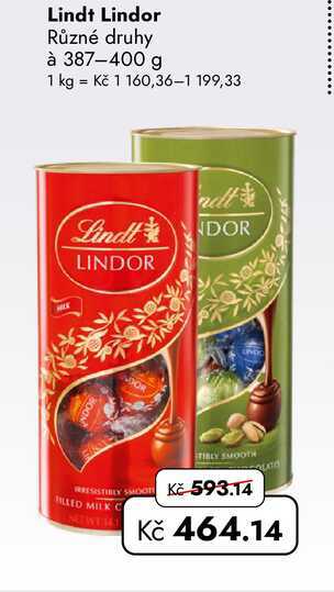 Lindt Lindor Různé druhy à 387-400 g