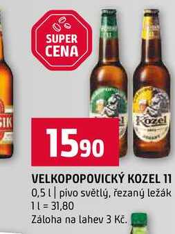 VELKOPOPOVICKÝ KOZEL 11 0,5l pivo světlý, řezaný ležák