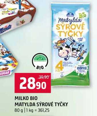 MILKO BIO MATYLDA SÝROVÉ TYČKY 80 g