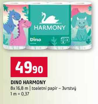 DINO HARMONY 8x 16,8 m toaletní papír 3vrstvý