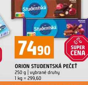 ORION STUDENTSKÁ PEČEŤ 250 g vybrané druhy
