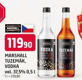 MARSHALL TUZEMÁK, VODKA vol. 37,5% 0,5 L
