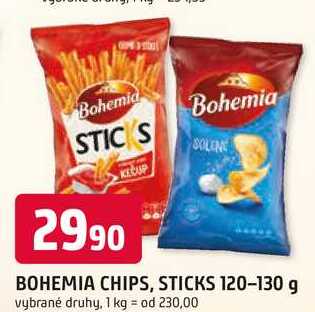 BOHEMIA CHIPS, STICKS 120-130 g