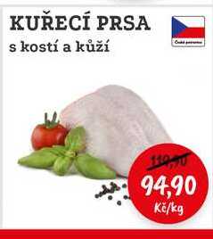 KUŘECÍ PRSA s kostí a kůží 1kg 