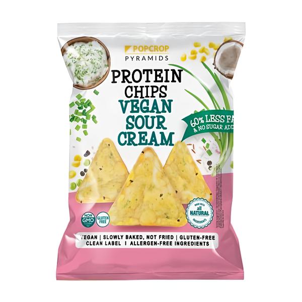 Popcrop Proteinové chipsy s příchutí zakysané smetany, vegan