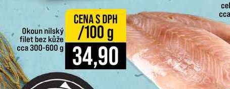 Okoun nilský filet bez kůže cca 300-600 g 100g