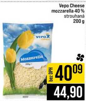 Vepo Cheese mozzarella 40% strouhaná 200 g