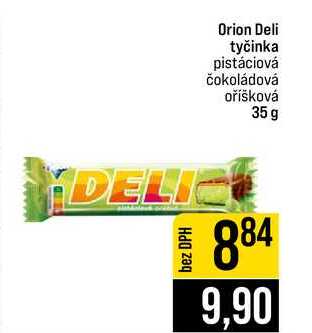 Orion Deli tyčinka pistáciová čokoládová oříšková 35 g