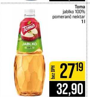 Toma jablko 100% pomeranč nektar 1l