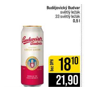 Budějovický Budvar světlý ležák 33 světlý ležák 0,5l