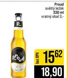 Proud světlý ležák 330 ml 