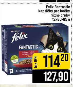 Felix Fantastic kapsičky pro kočky různé druhy 12x80-85 g