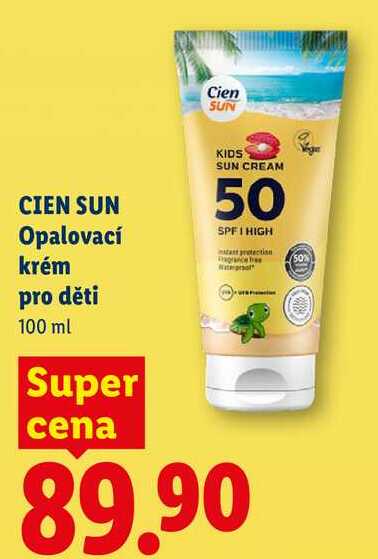 CIEN SUN Opalovací krém pro děti, 100 ml