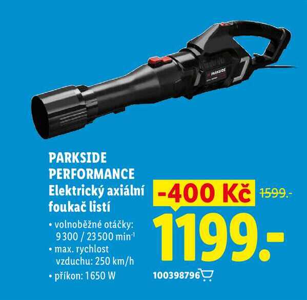 MANSIDE PARKSIDE PERFORMANCE Elektrický axiální foukač listí