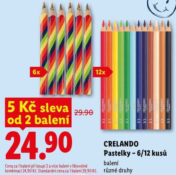 CRELANDO Pastelky - 6/12 kusů, balení