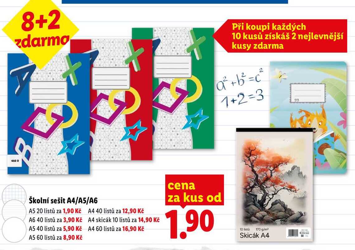 Školní sešit A4/A5/A6