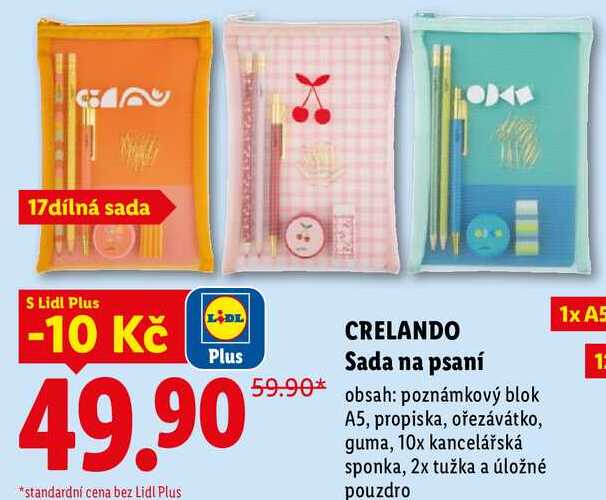 CRELANDO Sada na psaní obsah