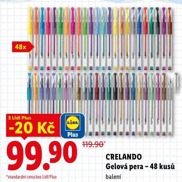 CRELANDO Gelová pera -48 kusů balení