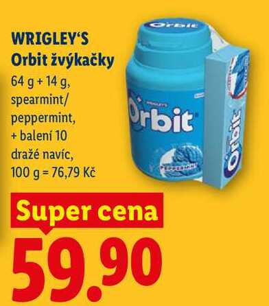 WRIGLEY'S Orbit žvýkačky 64 g + 14 g