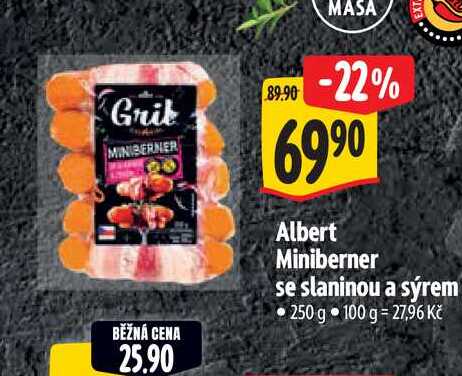Albert Miniberner se slaninou a sýrem 250 g