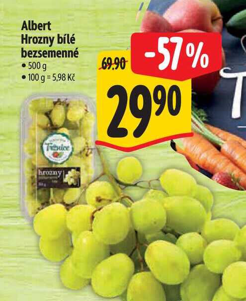 Albert Hrozny bílé bezsemenné 500 g  
