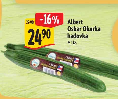   Albert Oskar Okurka hadovka  1ks 