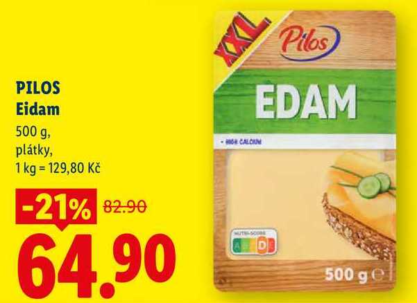 PILOS Eidam, 500 g, plátky