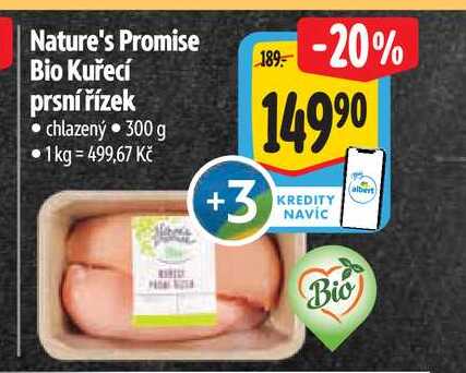 Nature's Promise Bio Kuřecí prsní řízek  300 g