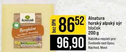 Alnatura horský alpský sýr bloček 200 g 
