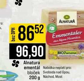 Alnatura ementál bloček 200 g 