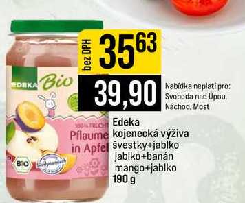 Edeka kojenecká výživa švestky+jablko jablko+banán mango+jablko 190 g 