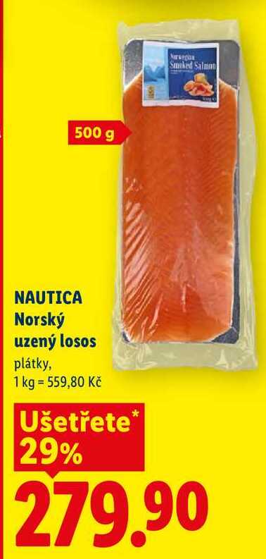 NAUTICA Norský uzený losos, plátky, 1 kg