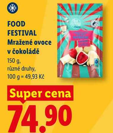 FOOD FESTIVAL Mražené ovoce v čokoládě, 150 g
