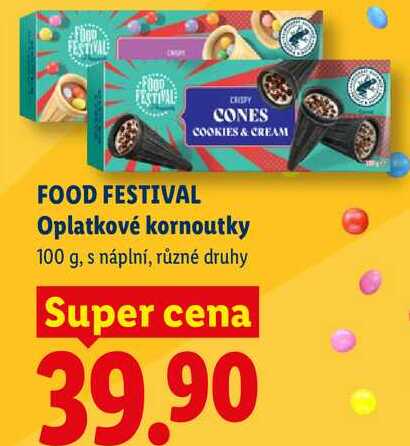 FOOD FESTIVAL Oplatkové kornoutky, 100 g