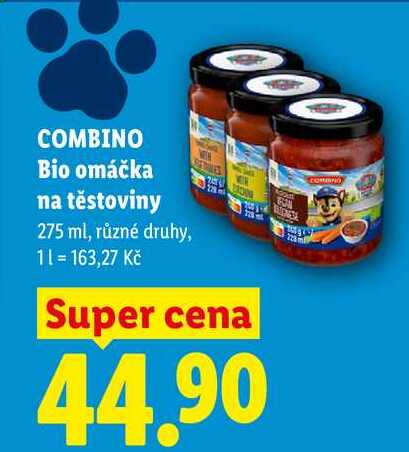 COMBINO Bio omáčka na těstoviny, 275 ml